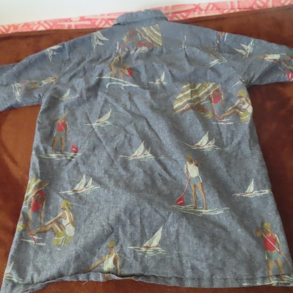 SHADES OF GREY by micah cohen Water Boarding Sailing Button Shirt L linen/cotton - Picture 3 of 6